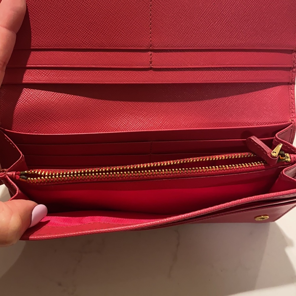 Prada Saffiano pink bow wallet - Picture 3 of 5